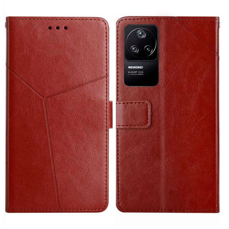 Custodia pelle flip orizzontale con cuciture a Y per Xiaomi Poco F4 5G e X4 GT