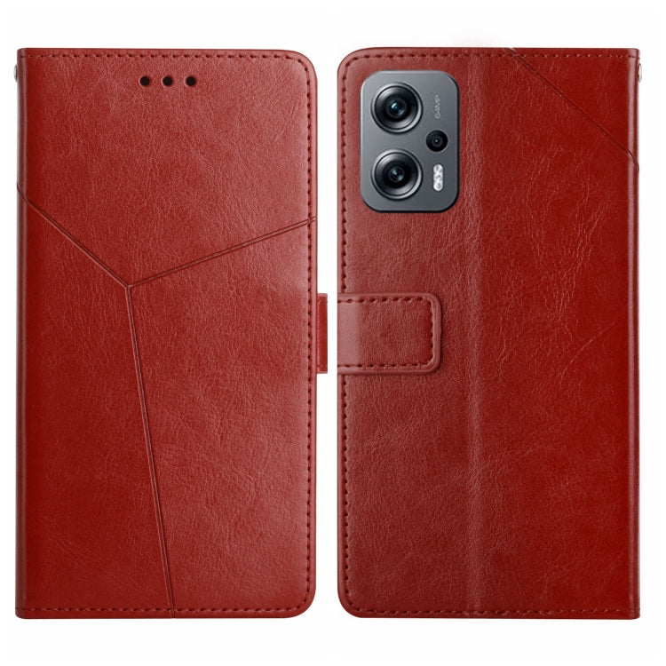 Custodia pelle flip orizzontale con cuciture a Y per Xiaomi Poco F4 5G e X4 GT