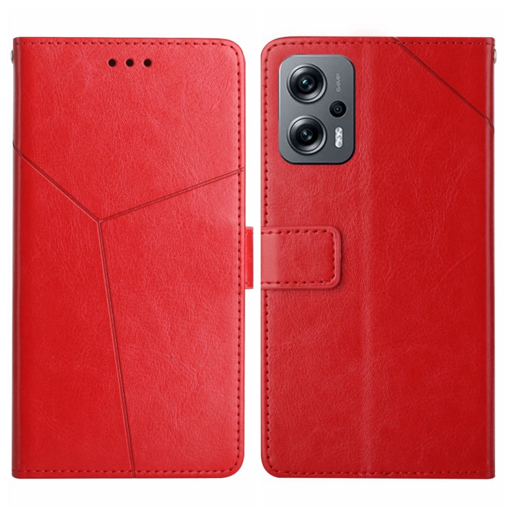 Custodia pelle flip orizzontale con cuciture a Y per Xiaomi Poco F4 5G e X4 GT