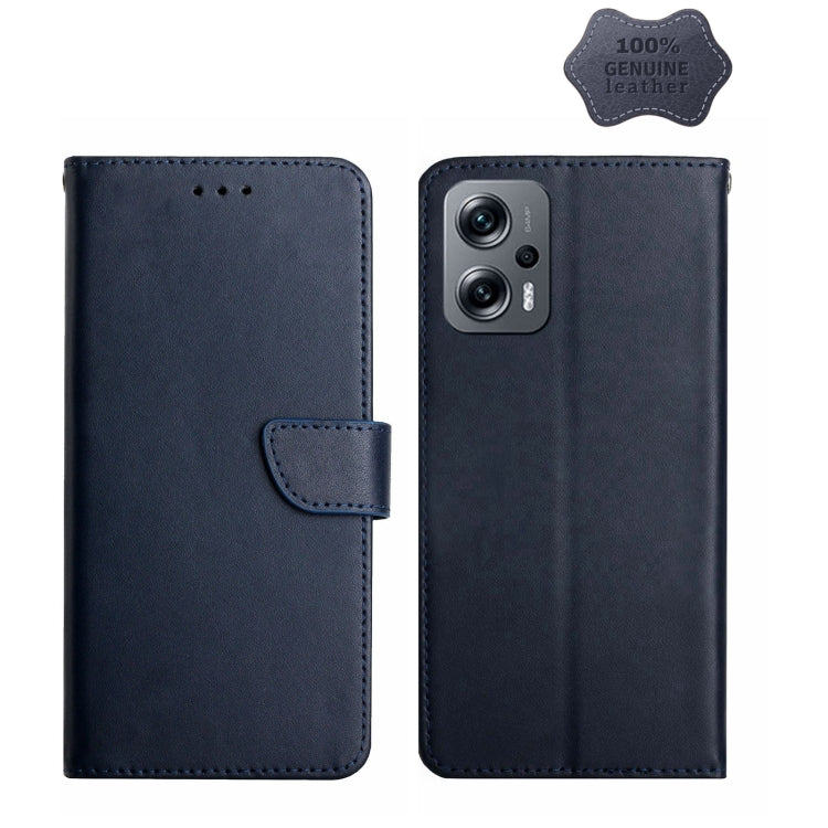 Custodia flip orizzontale in vera pelle per Xiaomi Poco F4 5G e X4 GT