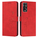 Custodia in pelle con motivo a cuore per Tecno Pova 2, Pova Neo, Spark 6