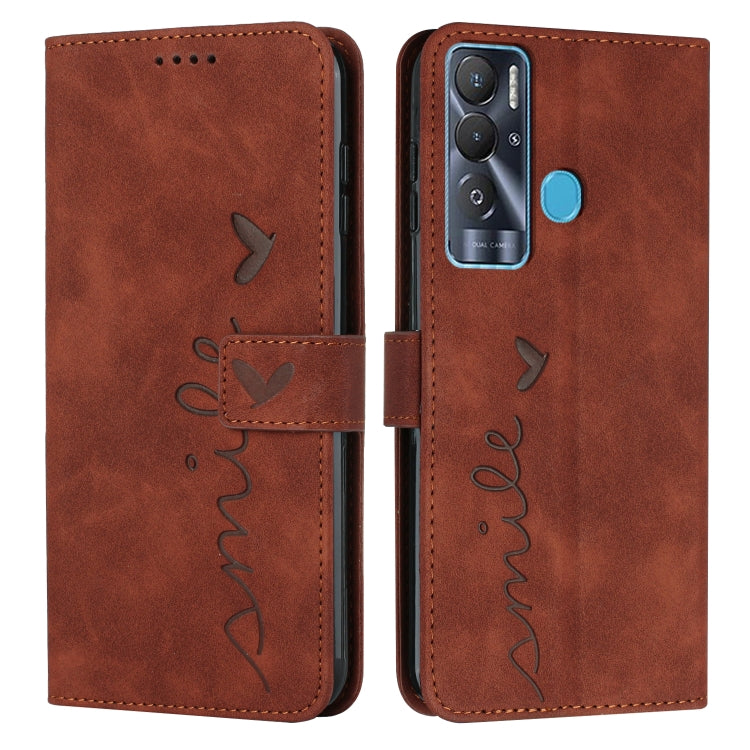 Custodia in pelle con motivo a cuore per Tecno Pova 2, Pova Neo, Spark 6