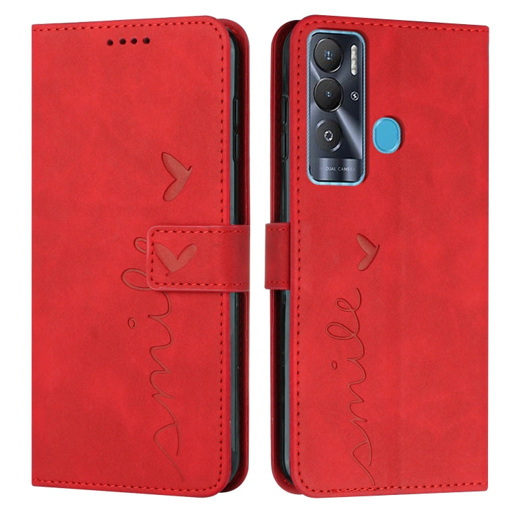 Custodia in pelle con motivo a cuore per Tecno Pova 2, Pova Neo, Spark 6