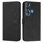 Custodia in pelle con motivo a cuore per Tecno Pova 2, Pova Neo, Spark 6