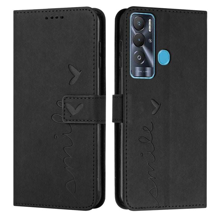 Custodia in pelle con motivo a cuore per Tecno Pova 2, Pova Neo, Spark 6