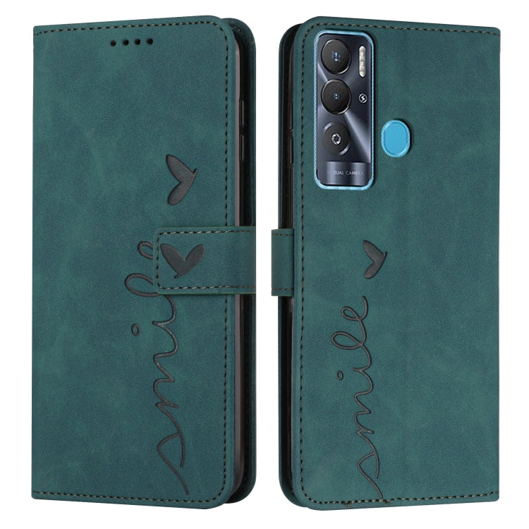 Custodia in pelle con motivo a cuore per Tecno Pova 2, Pova Neo, Spark 6