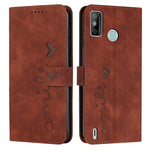Custodia in pelle con motivo a cuore per Tecno Pova 2, Pova Neo, Spark 6