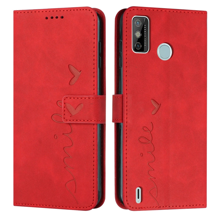 Custodia in pelle con motivo a cuore per Tecno Pova 2, Pova Neo, Spark 6