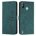 Custodia in pelle con motivo a cuore per Tecno Pova 2, Pova Neo, Spark 6