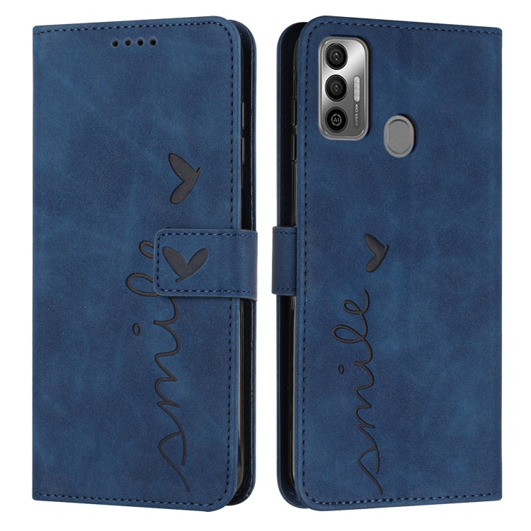 Custodia in pelle con motivo a cuore per Tecno Pova 2, Pova Neo, Spark 6