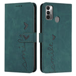Custodia in pelle con motivo a cuore per Tecno Pova 2, Pova Neo, Spark 6