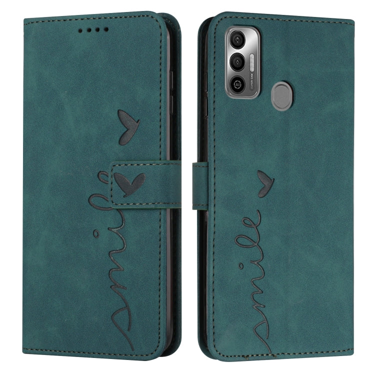 Custodia in pelle con motivo a cuore per Tecno Pova 2, Pova Neo, Spark 6