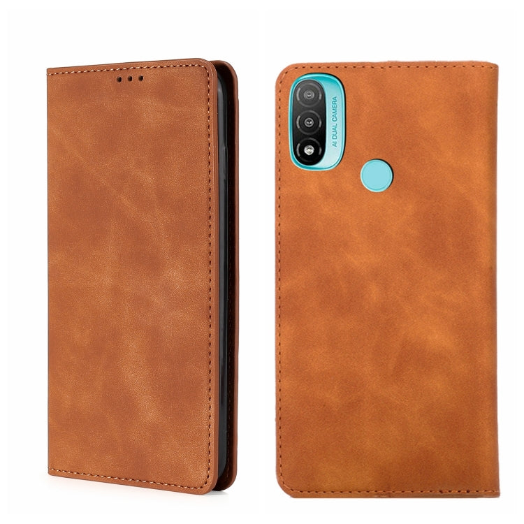 Custodia in pelle con vibrazione orizzontale magnetica per Motorola Moto E20 e