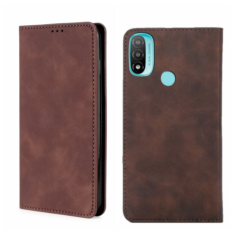 Custodia in pelle con vibrazione orizzontale magnetica per Motorola Moto E20 e
