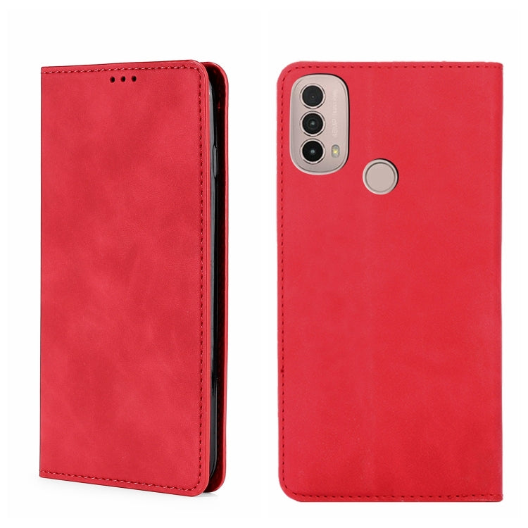 Custodia in pelle con vibrazione orizzontale magnetica per Motorola Moto E20 e