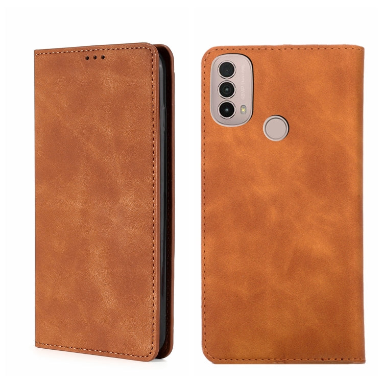 Custodia in pelle con vibrazione orizzontale magnetica per Motorola Moto E20 e