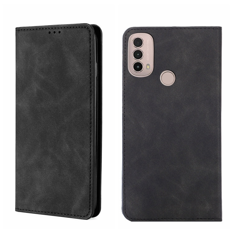 Custodia in pelle con vibrazione orizzontale magnetica per Motorola Moto E20 e