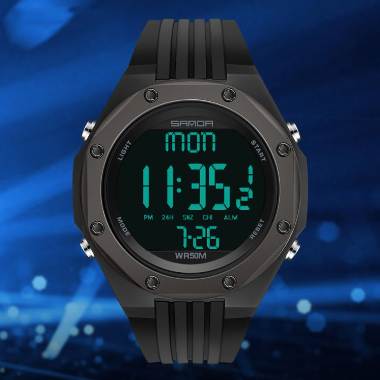 SANDA 6093 Orologio digitale luminoso impermeabile 50m
