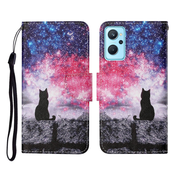 Custodia in pelle con motivo colorato per Realme 9i