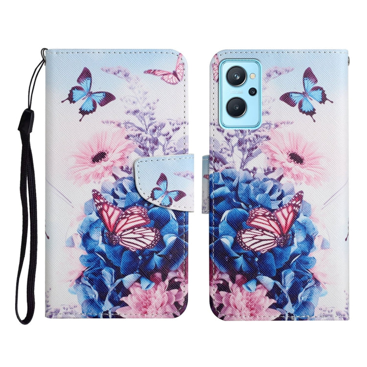 Custodia in pelle con motivo colorato per Realme 9i