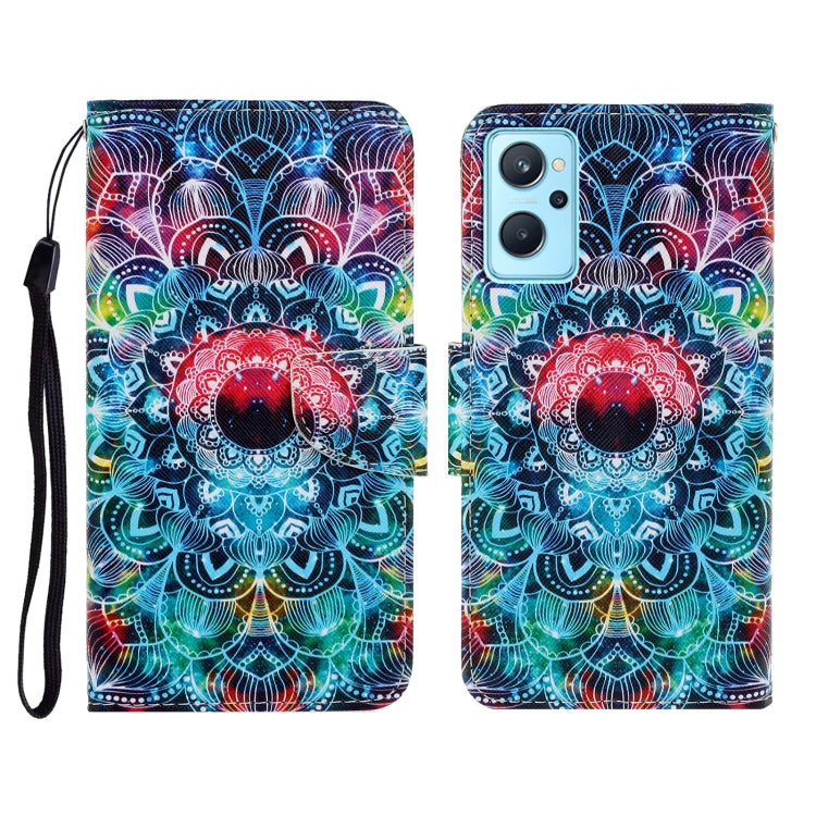 Custodia in pelle con motivo colorato per Realme 9i