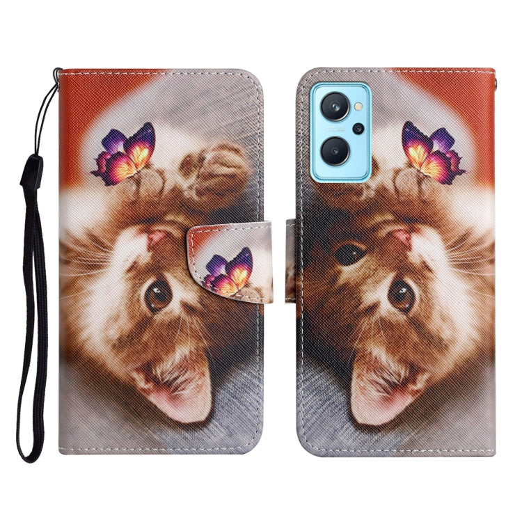 Custodia in pelle con motivo colorato per Realme 9i