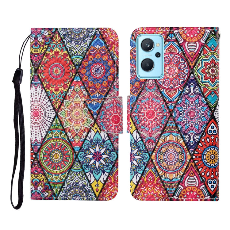 Custodia in pelle con motivo colorato per Realme 9i