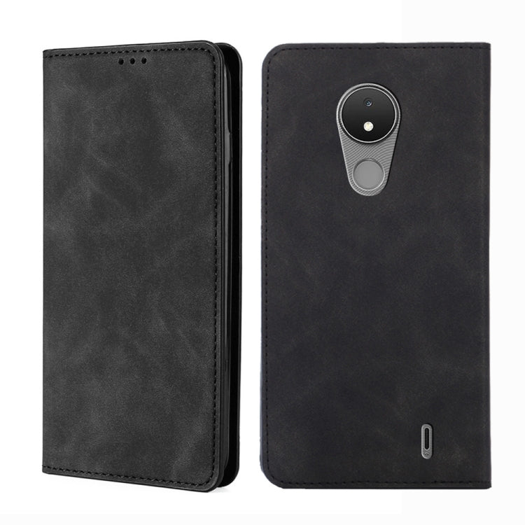 Custodia pelle con vibrazione orizzontale magnetica per Nokia C01 Plus, C21 e