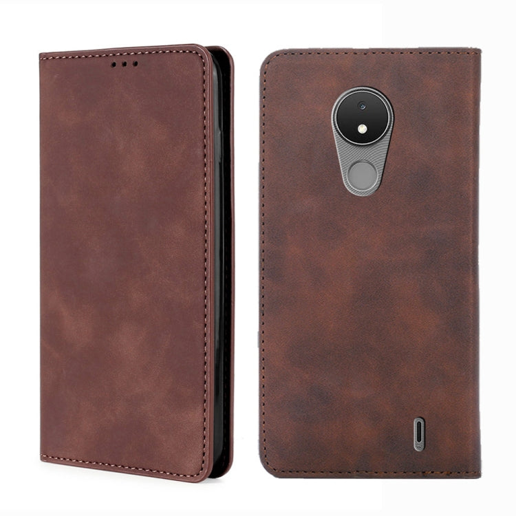 Custodia pelle con vibrazione orizzontale magnetica per Nokia C01 Plus, C21 e