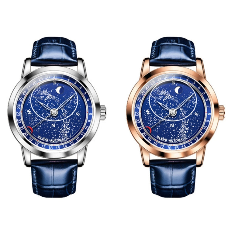 Orologio meccanico automatico uomo quadrante stellato OLEVS 9923