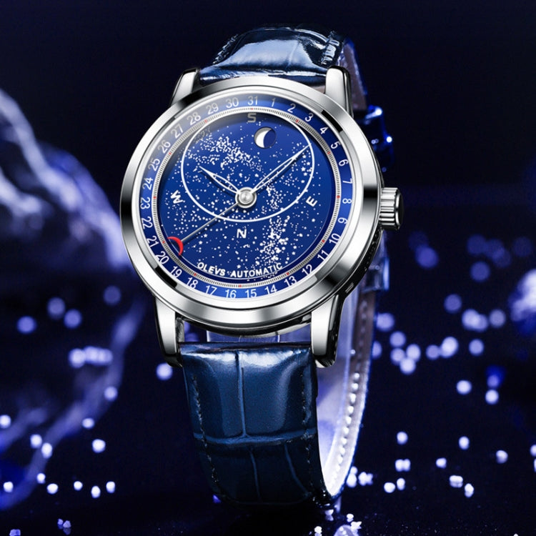Orologio meccanico automatico uomo quadrante stellato OLEVS 9923