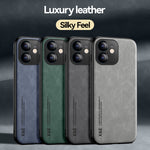 Custodia posteriore in pelle magnetica per iPhone XS e X