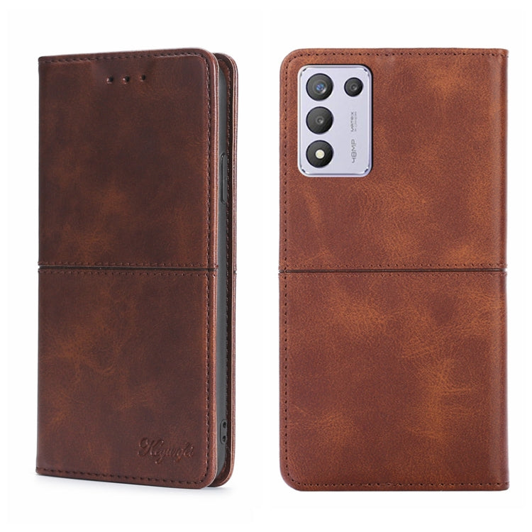 Custodia in pelle magnetica con trama mucca per OPPO K9s e Realme Q3s