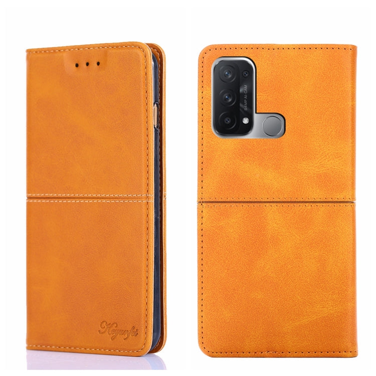 Custodia in pelle magnetica con trama mucca per OPPO K9s e Realme Q3s