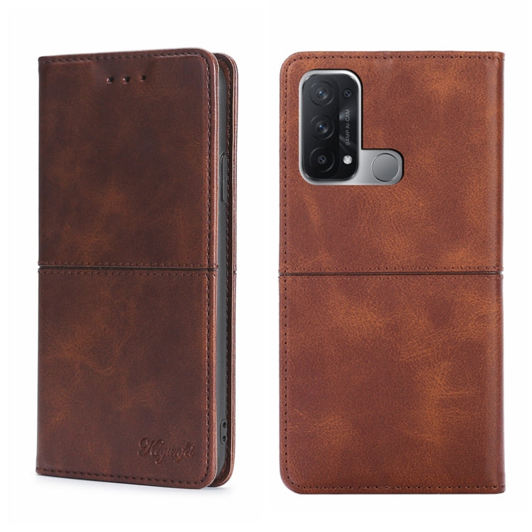 Custodia in pelle magnetica con trama mucca per OPPO K9s e Realme Q3s