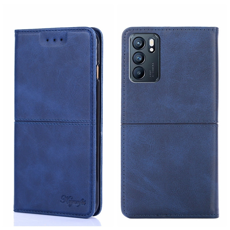 Custodia in pelle magnetica con trama mucca per OPPO K9s e Realme Q3s