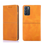 Custodia in pelle magnetica con trama mucca per OPPO K9s e Realme Q3s