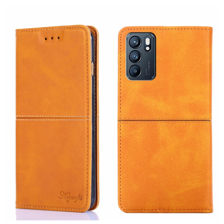 Custodia in pelle magnetica con trama mucca per OPPO K9s e Realme Q3s