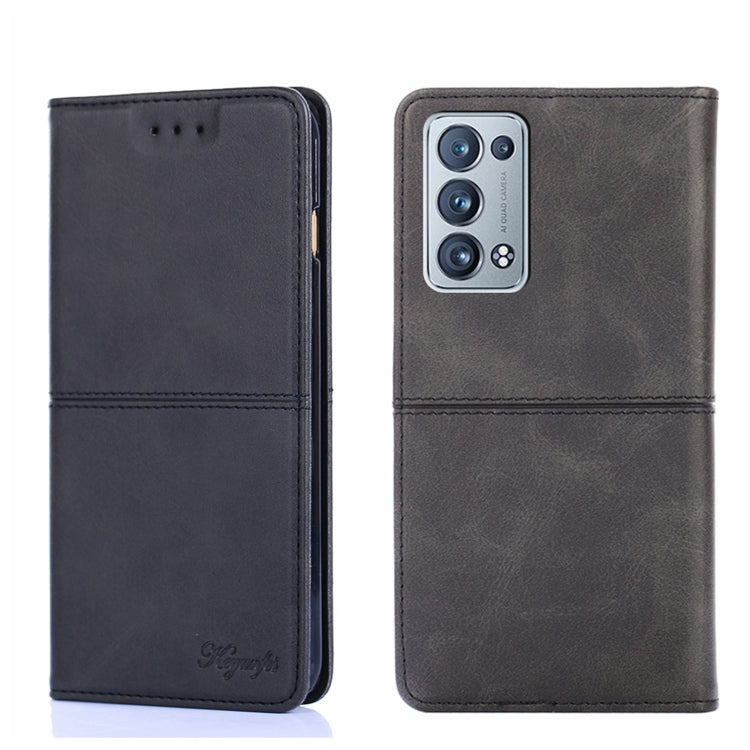 Custodia in pelle magnetica con trama mucca per OPPO K9s e Realme Q3s