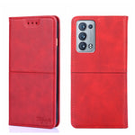Custodia in pelle magnetica con trama mucca per OPPO K9s e Realme Q3s