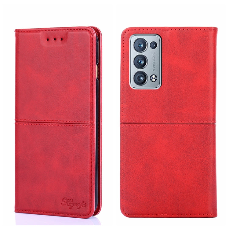 Custodia in pelle magnetica con trama mucca per OPPO K9s e Realme Q3s