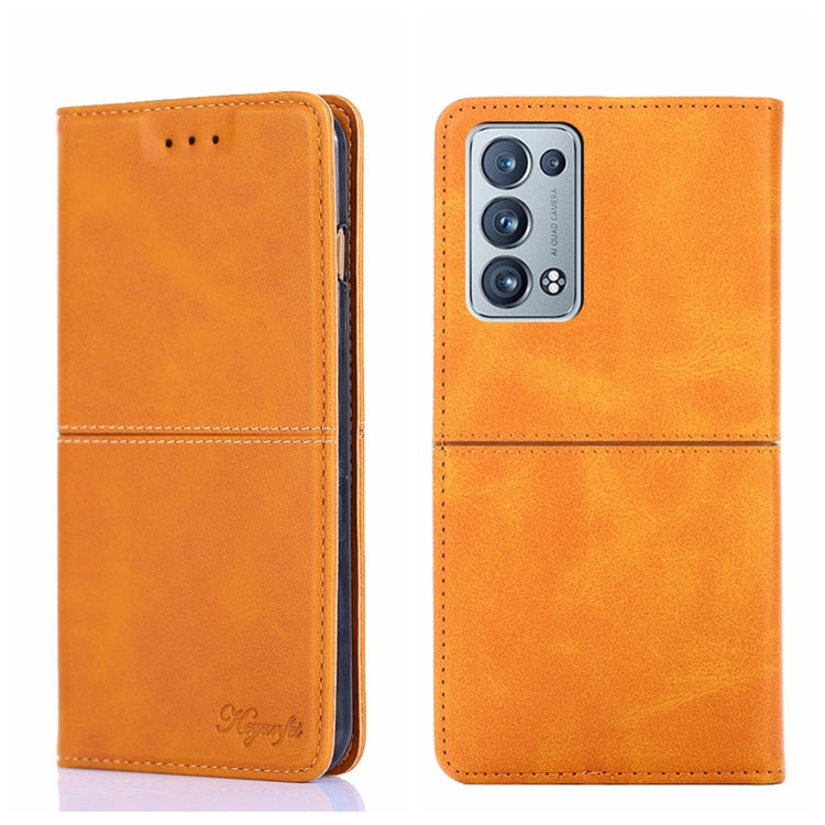 Custodia in pelle magnetica con trama mucca per OPPO K9s e Realme Q3s