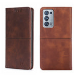 Custodia in pelle magnetica con trama mucca per OPPO K9s e Realme Q3s