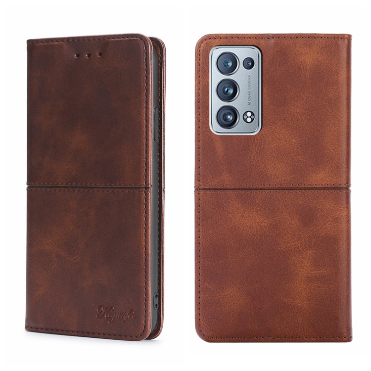 Custodia in pelle magnetica con trama mucca per OPPO K9s e Realme Q3s