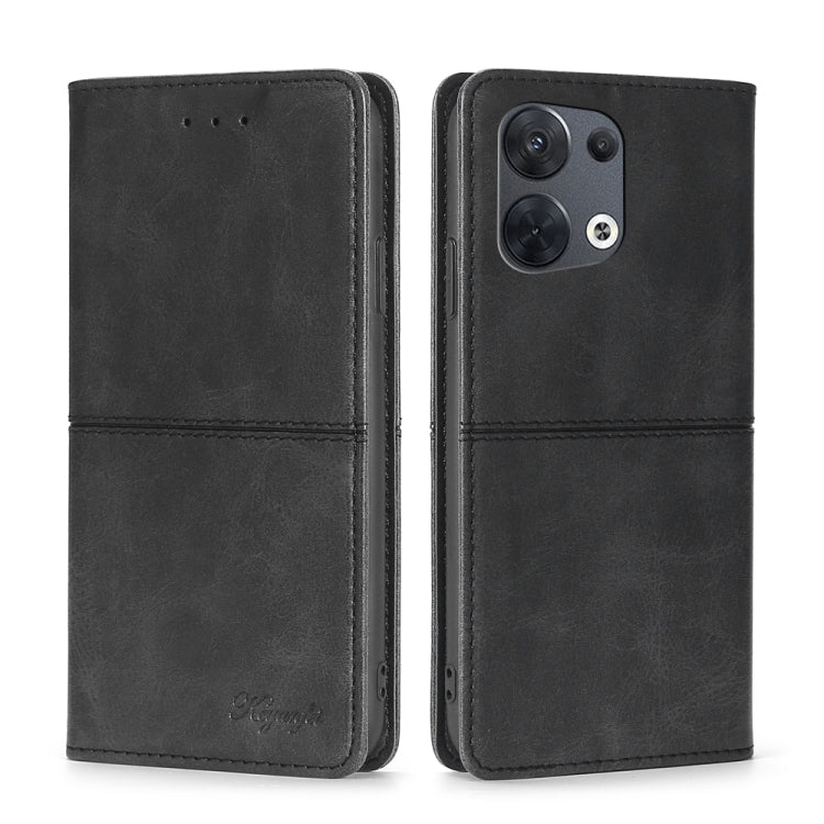 Custodia in pelle magnetica con trama mucca per OPPO Reno8, Reno8 Pro 5G, Reno8