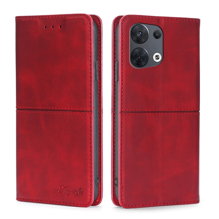 Custodia in pelle magnetica con trama mucca per OPPO Reno8, Reno8 Pro 5G, Reno8