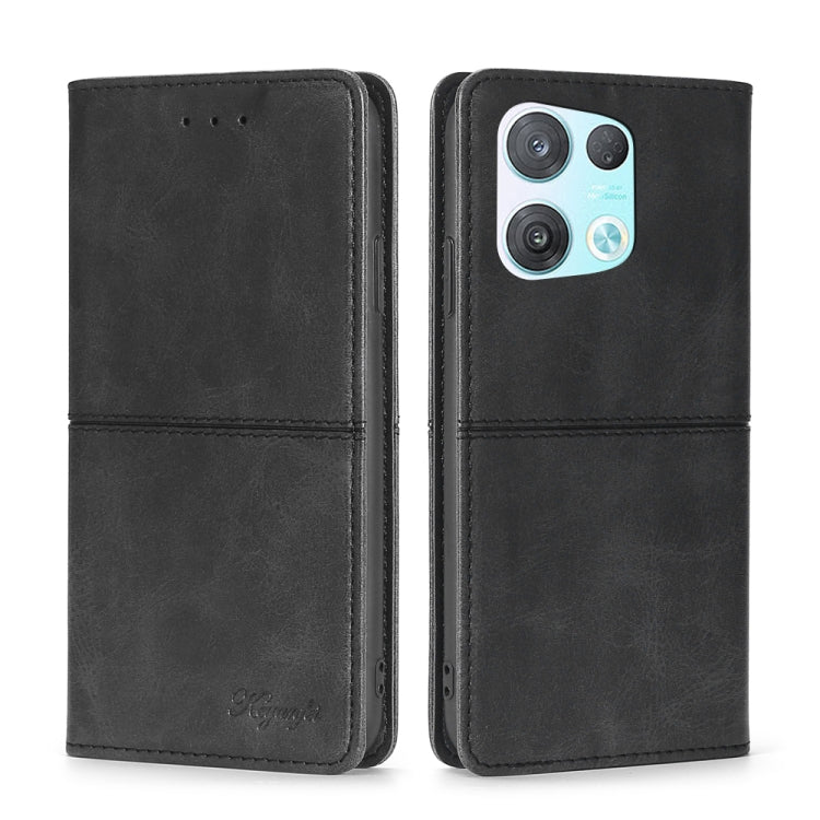 Custodia in pelle magnetica con trama mucca per OPPO Reno8, Reno8 Pro 5G, Reno8