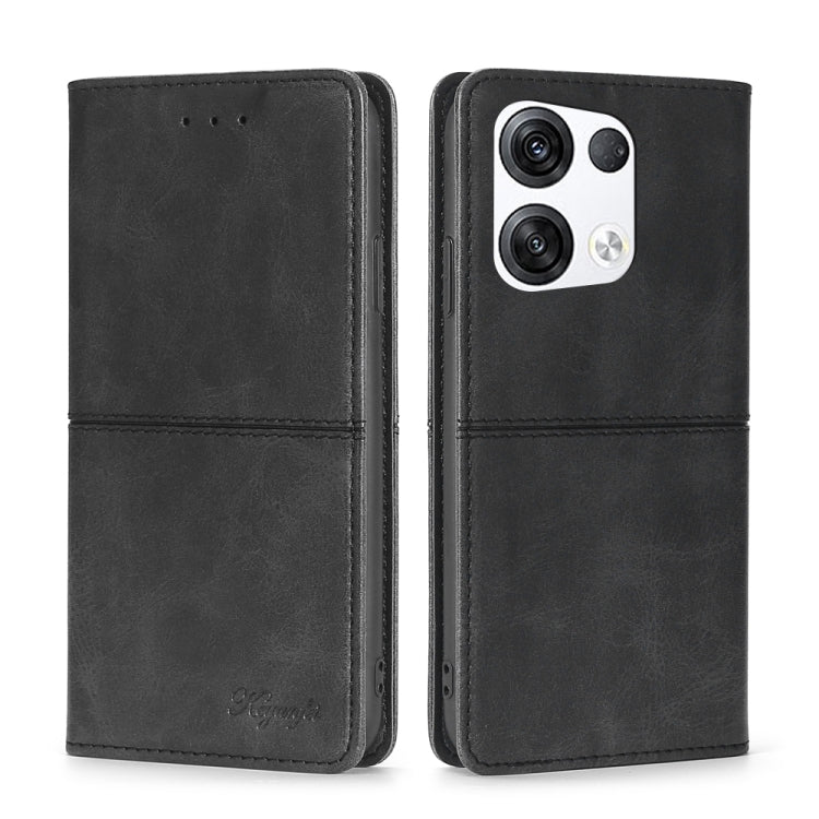 Custodia in pelle magnetica con trama mucca per OPPO Reno8, Reno8 Pro 5G, Reno8