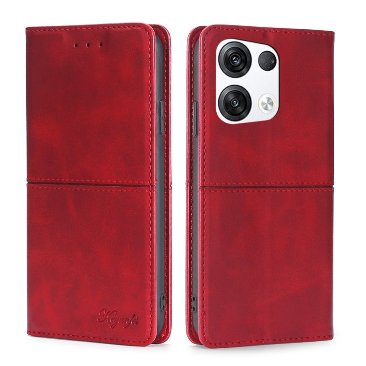 Custodia in pelle magnetica con trama mucca per OPPO Reno8, Reno8 Pro 5G, Reno8