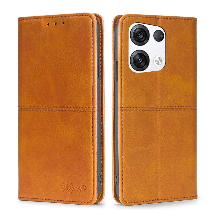 Custodia in pelle magnetica con trama mucca per OPPO Reno8, Reno8 Pro 5G, Reno8